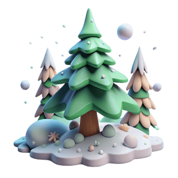 stunning artistic Pine Tree Snow Covered Forest Winter Scene Cutout exclusive png