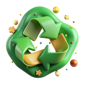 vibrant classic Recycle Logo Green Design Cutout Isolated on White authentic png