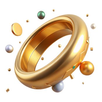 serene modern Golden Bangle Bracelet Isolated with Reflective Lighting high resolution png