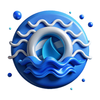 beautiful artistic Ocean Preservation Symbol Blue Isolated premium png