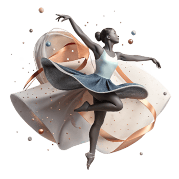 serene modern Graceful Ballet Dancer Silhouette Cutout Transparent Background high resolution png