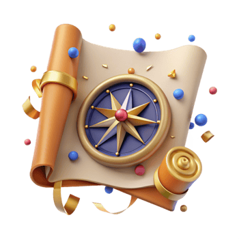 beautiful creative Old Map with Compass Rose Isolated Cutout genuine png