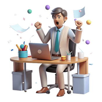 stunning rustic Office Worker Disturbed by Noise Transparent Background premium png