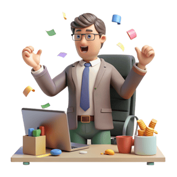 serene artistic Office Worker Disturbed by Noise Transparent Background genuine png
