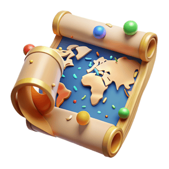 vibrant artistic Old World Map Vintage Style Isolated Transparent Background genuine png