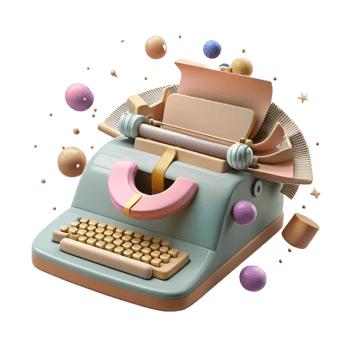 wonderful abstract Old Typewriter Cutout with Keys Detailed authentic png