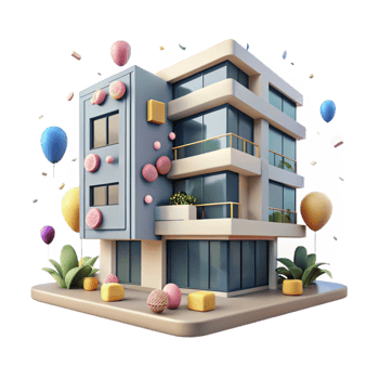 beautiful rustic Modern Apartment Building Facade Cutout png