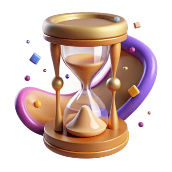 magnificent vintage Hourglass with Sand Flowing Slowly Isolated Element professional png