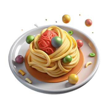 elegant rustic Plate of Pasta with Tomato Sauce Transparent Background exclusive png