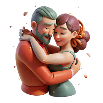 vibrant minimalist Passionate Tango Embrace Isolated Transparent Background exclusive png