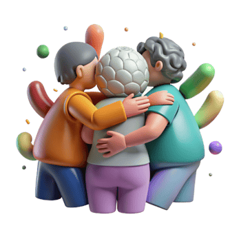serene classic Group Hugging After Disaster Transparent authentic png
