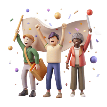 serene contemporary Group Holding Banner Protest Sign Cutout high quality png