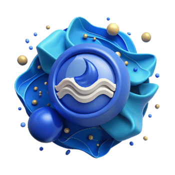 beautiful vintage Ocean Preservation Symbol Blue Isolated authentic png