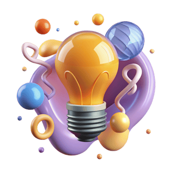impressive classic Lightbulb Symbol with Bright Filament Isolated premium png