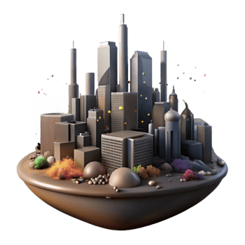 wonderful creative Polluted City Skyline Dark Tone Transparent Element high resolution png