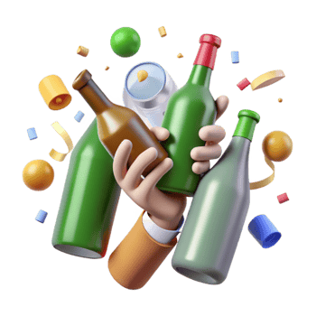 elegant traditional Recycling Hands Holding Bottles Transparent Element exclusive png