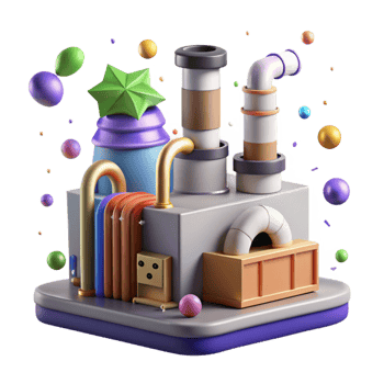 serene vintage Pollution Control Equipment Factory Cutout Element genuine png