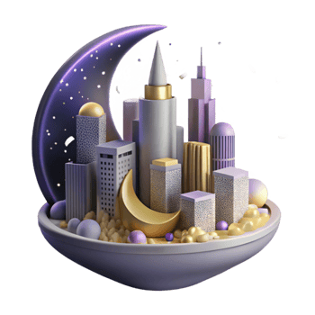 stunning classic Nighttime City Skyline with Colorful Lights Isolated Element authentic png