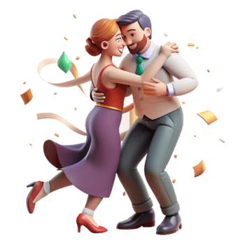 beautiful artistic Passionate Tango Dancers in Close Embrace Cutout Transparent Background detailed png