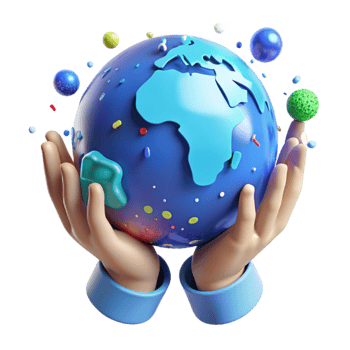 impressive traditional Hands Holding Earth with Green Continents Transparent Background original png
