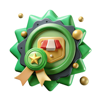 vibrant abstract Green Hotel Certification Badge Isolated professional png