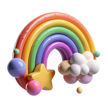serene minimalist Rainbow Arc After Rain Isolated Element professional png