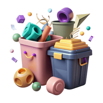 stunning classic Recycling Bins with Different Materials Cutout professional png