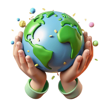 vibrant abstract Hands Holding Globe Environmental Protection Transparent high resolution png