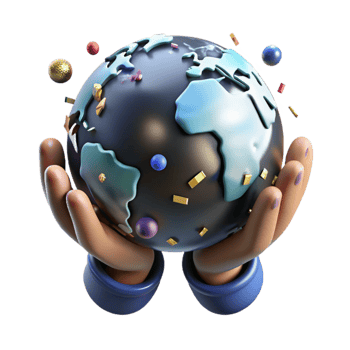 vibrant abstract Hands Holding Globe Dark Lighting Isolated Background detailed png