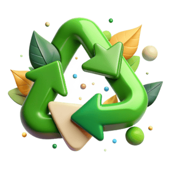 magnificent modern Recycling Symbol with Green Arrows Transparent Background original png