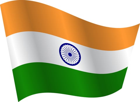 Flag of the country India on white background vector