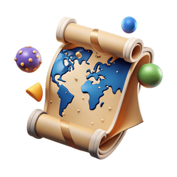 beautiful modern Old World Map Vintage Style Isolated Transparent Background exclusive png