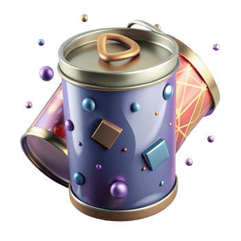 stunning minimalist Printed Metal Can with Label Transparent Background high resolution png