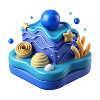 serene modern Marine Sanctuary Icon Blue Isolated Element premium png