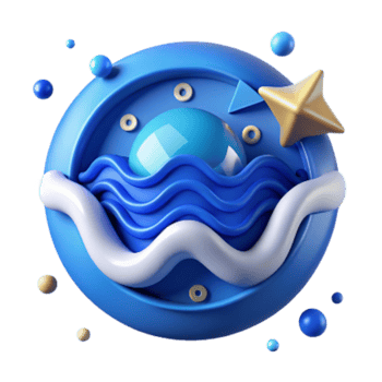 serene traditional Ocean Conservation Strategy Icon Blue Isolated high resolution png