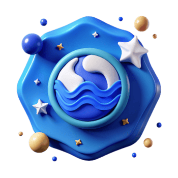 extraordinary minimalist Ocean Conservation Project Icon Blue Isolated original png