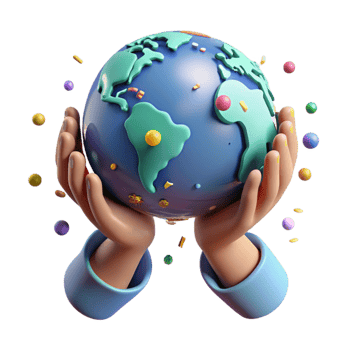 vibrant vintage Hands Holding Globe Isolated with Soft Lighting png