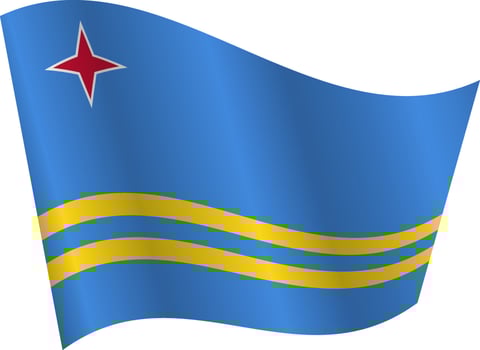 Flag of the country Aruba on white background vector