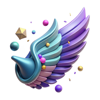 wonderful traditional Graffiti Wing Design Isolated with Dynamic Angle authentic png