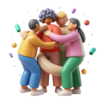 beautiful creative Group Hugging Support Circle Transparent Background png