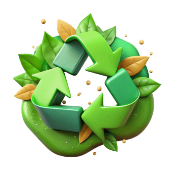 magnificent artistic Recycle Symbol Made of Leaves Transparent Background high quality png