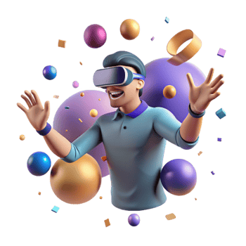 beautiful artistic Man in Vr Headset Reaching Out Transparent original png