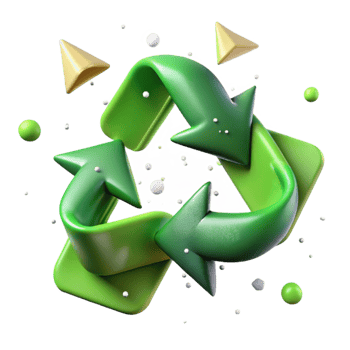 extraordinary creative Recycling Arrows Green Symbol Isolated Element authentic png