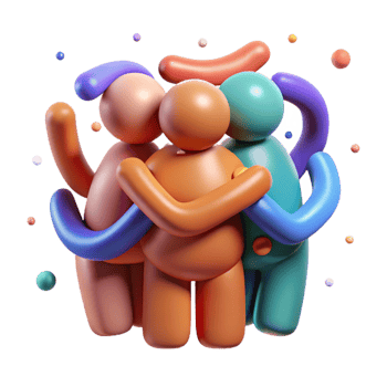 elegant traditional Group Hugging Silhouette Unity Symbol Isolated genuine png
