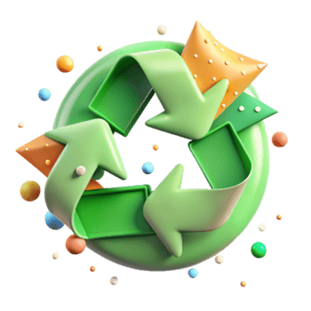 stunning vintage Recycling Symbol with Green Arrows Transparent Background professional png