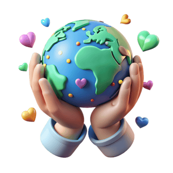 dramatic abstract Heart Shaped Hands Holding Globe Cutout authentic png