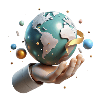 serene modern Hand Holding Earth Globe Soft Lighting Cutout professional png