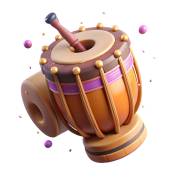 wonderful artistic Indian Tabla Drum with Hammer Isolated Element high resolution png