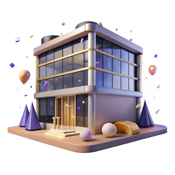 stunning contemporary Office Building at Night Transparent Background high quality png