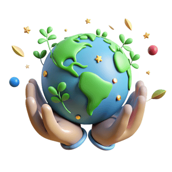 impressive classic Hands Holding Earth with Green Continents Transparent Background genuine png